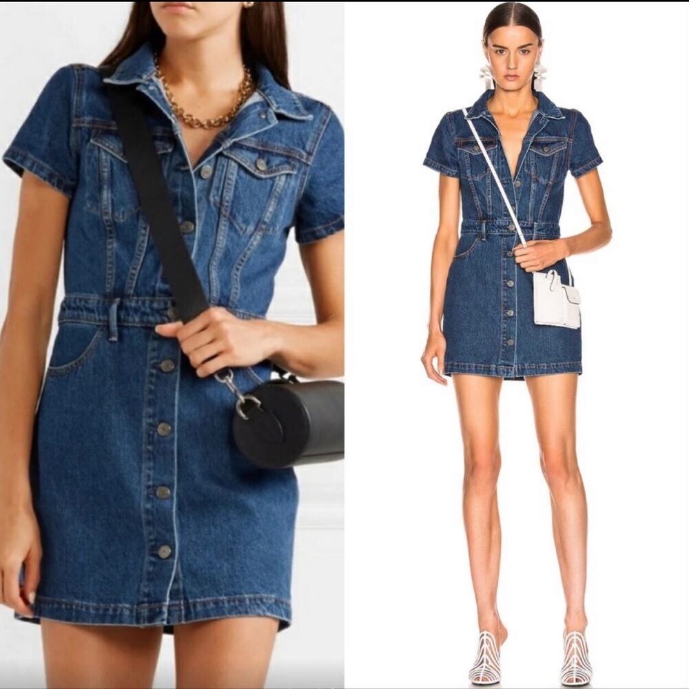 GRLFRND Max Denim Mini Dress In You And Me Womens Size XS - Picture 2 of 12